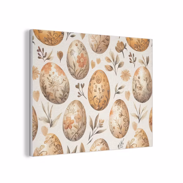 Paaseieren - Bruin - Bloemen PET vilt klein -3d