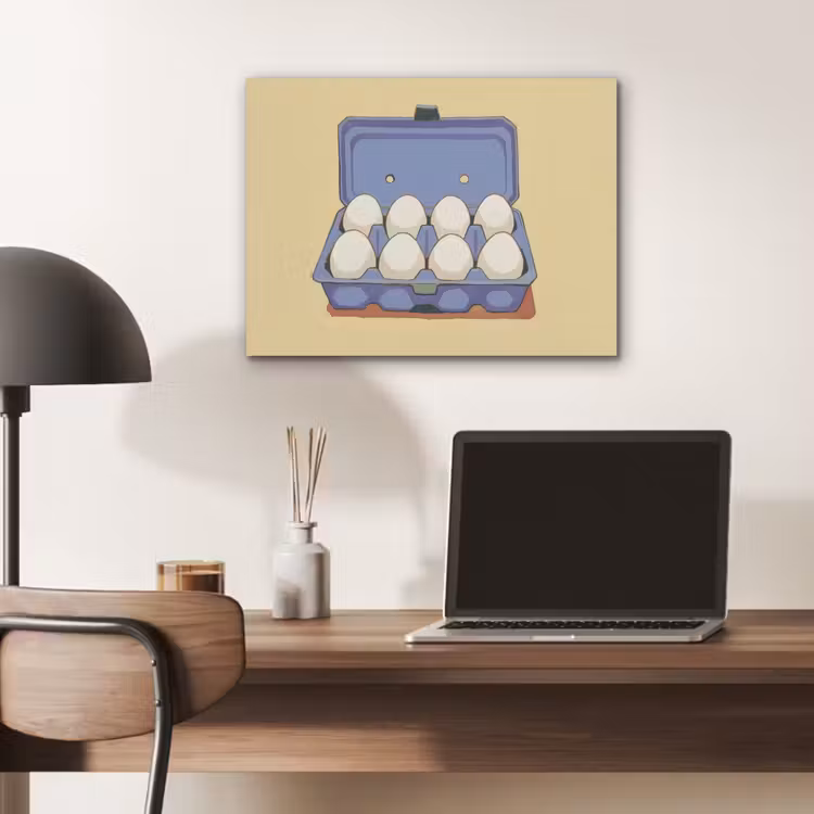 Eieren - Doos - Minimalistisch - Blauw PET vilt klein -sfeer5