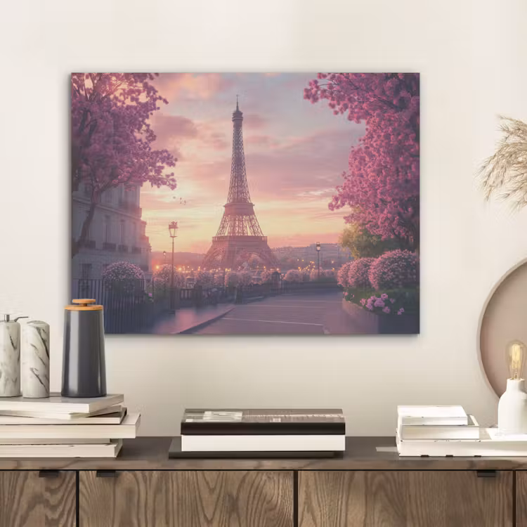 Eiffeltoren - Parijs - Roze PET vilt klein -sfeer1