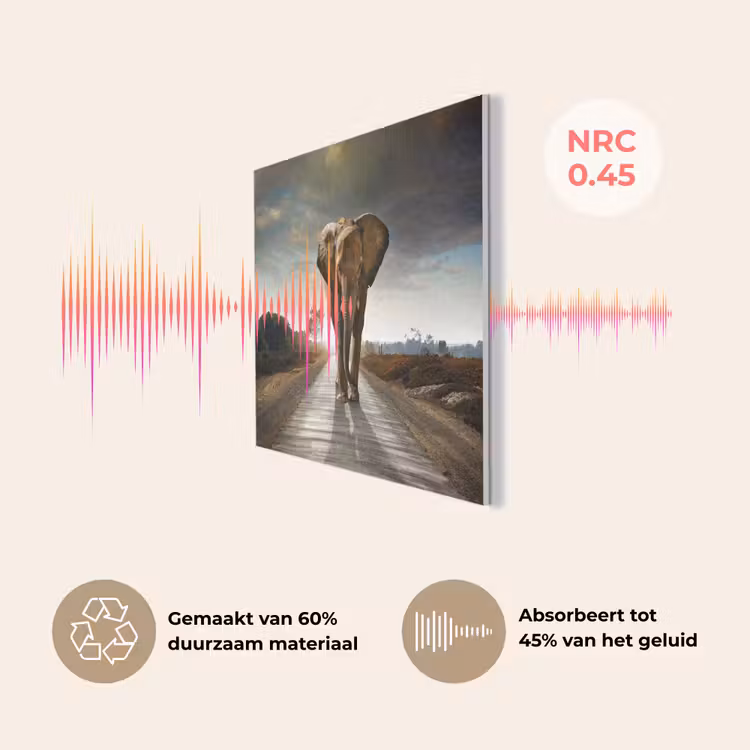 Olifant - Weg - Dieren - Zonsondergang - Landschap PET vilt klein -USP_NL