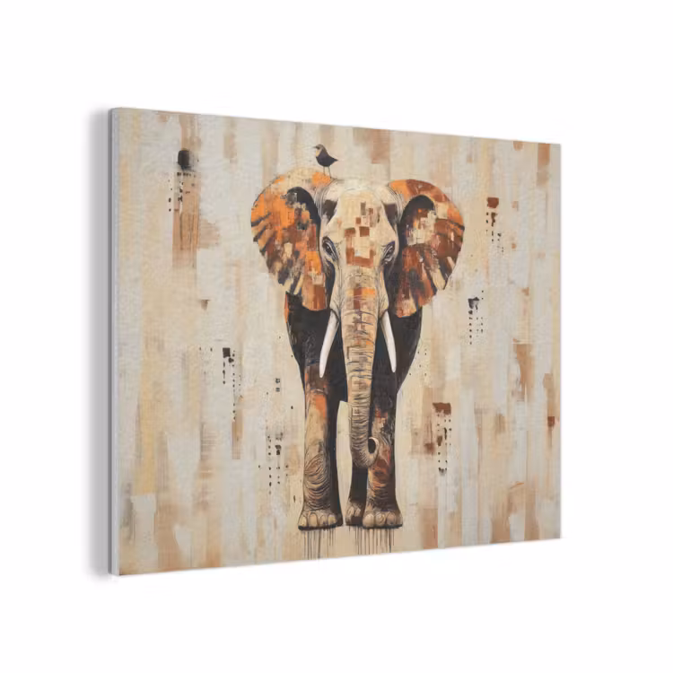 Olifant - Slurf - Mozaïek - Abstract PET vilt klein -3d