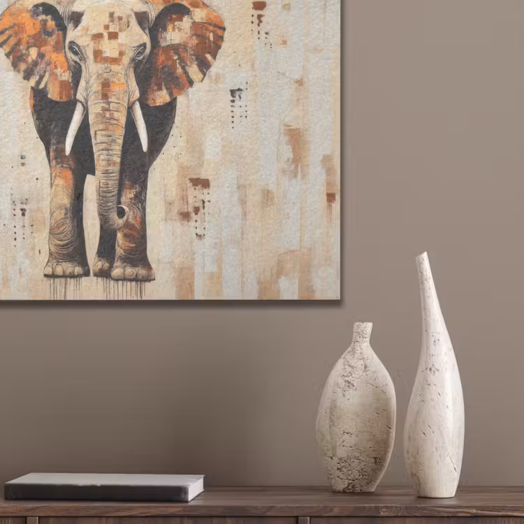 Olifant - Slurf - Mozaïek - Abstract PET vilt klein -sfeer6_closeup