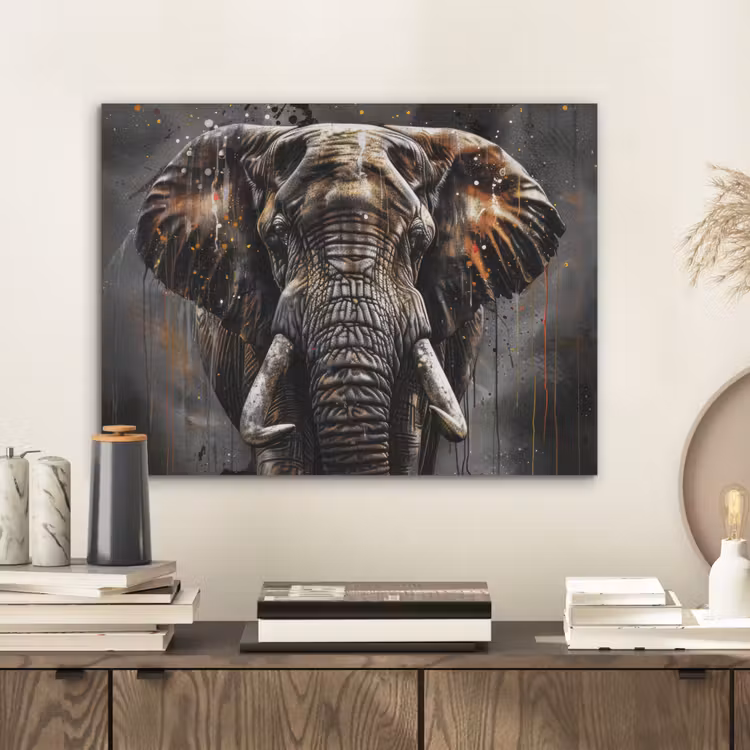 Olifant - Watercolor - Wilde dieren - Luxe PET vilt klein -sfeer1