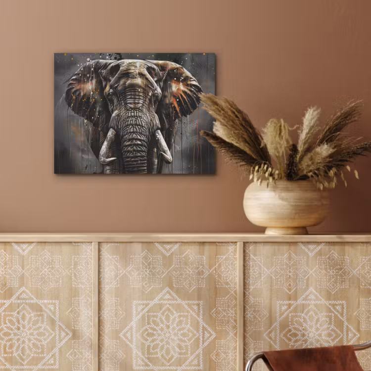 Olifant - Watercolor - Wilde dieren - Luxe PET vilt klein -sfeer4