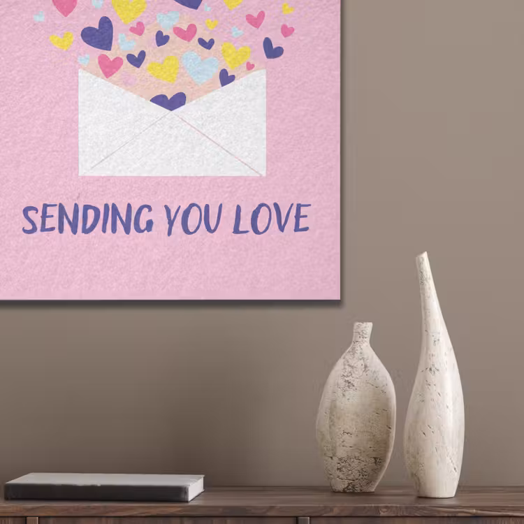 Envelop - Love - Hartjes - Valentijn PET vilt klein -sfeer6_closeup