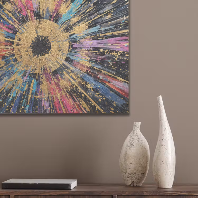 Explosie - Goud - Kleurrijk - Abstract PET vilt klein -sfeer6_closeup