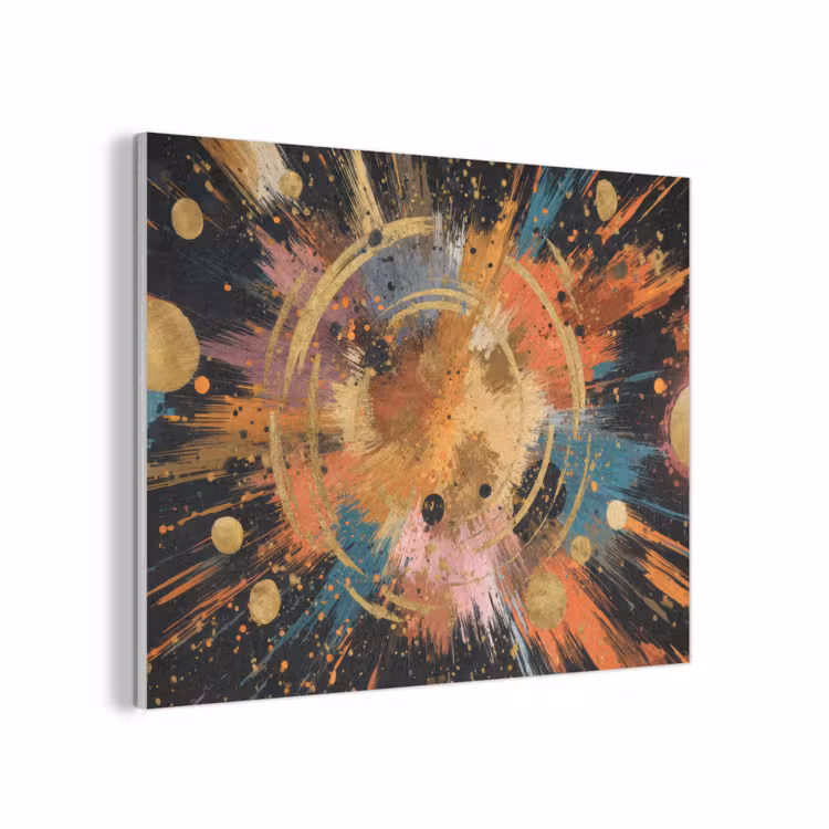Explosie - Verfstructuur - Goud - Abstract PET vilt klein -3d