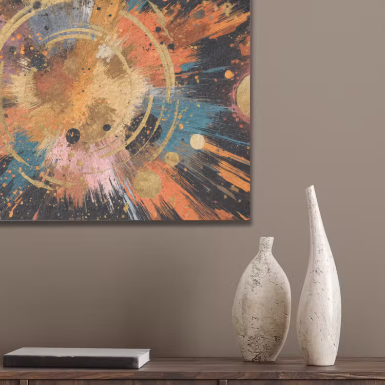 Explosie - Verfstructuur - Goud - Abstract PET vilt klein -sfeer6_closeup