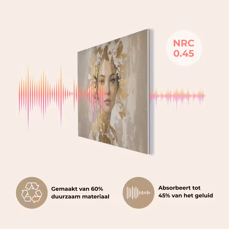 Gezicht - Vrouw - Bladeren - Goud PET vilt klein -USP_NL