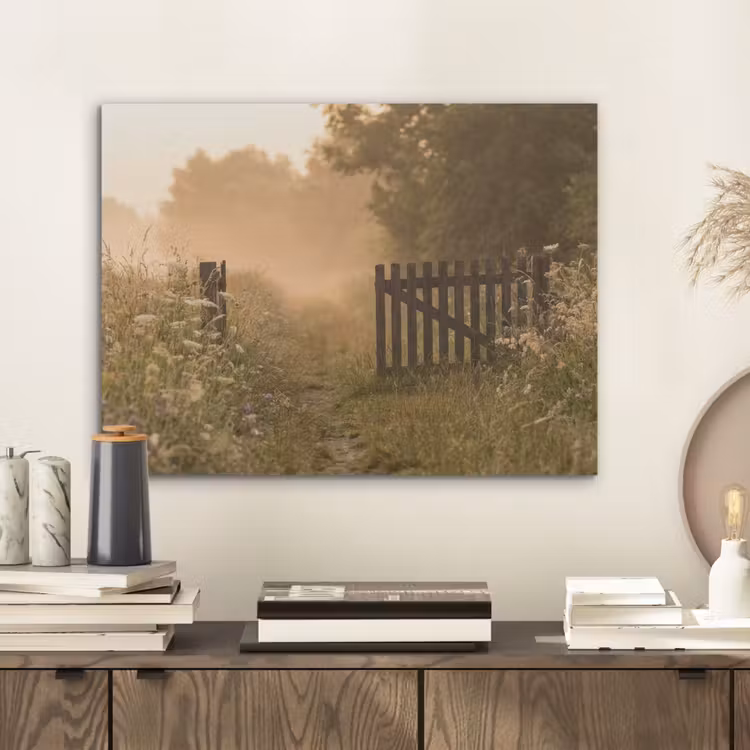 Hek - Natuur - Mist - Veld PET vilt klein -sfeer1