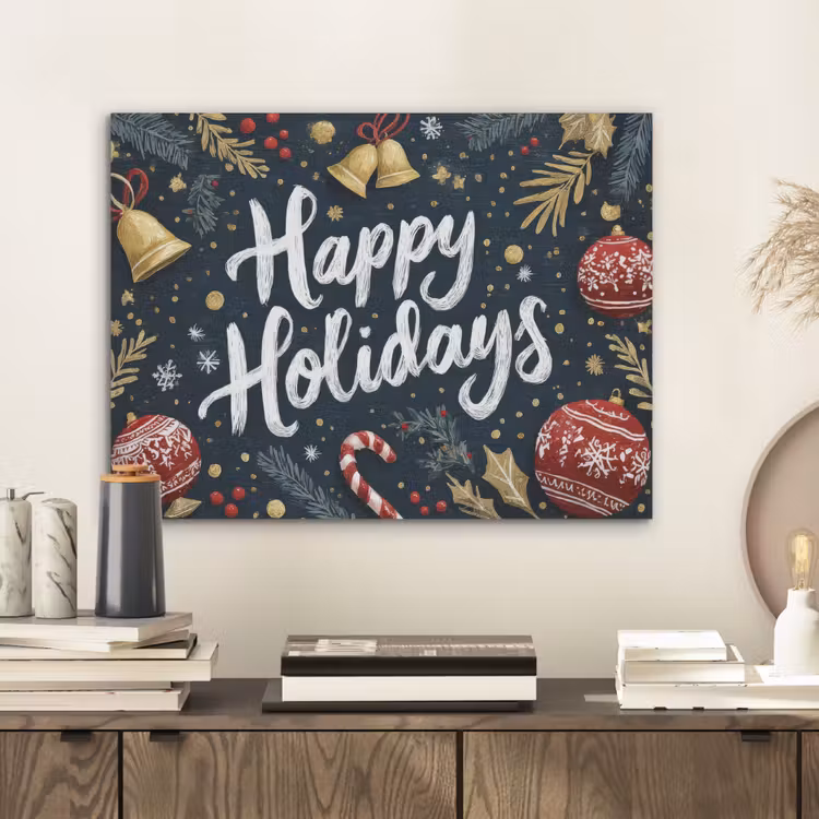 Feestelijk - Kerstgroet - Kleurrijk PET vilt klein -sfeer1