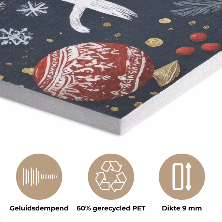 Feestelijk - Kerstgroet - Kleurrijk PET vilt klein -closeup_NL