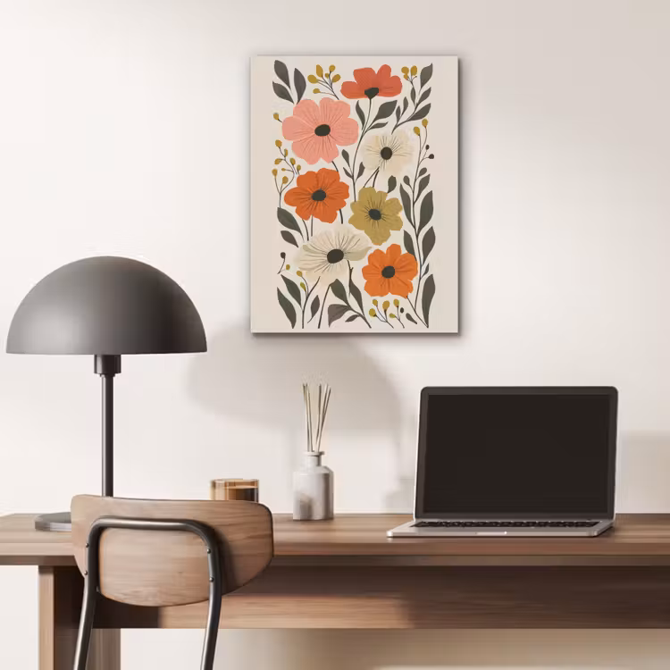 Veldbloemen - Stengels - Blaadjes - Groen PET vilt klein -sfeer5