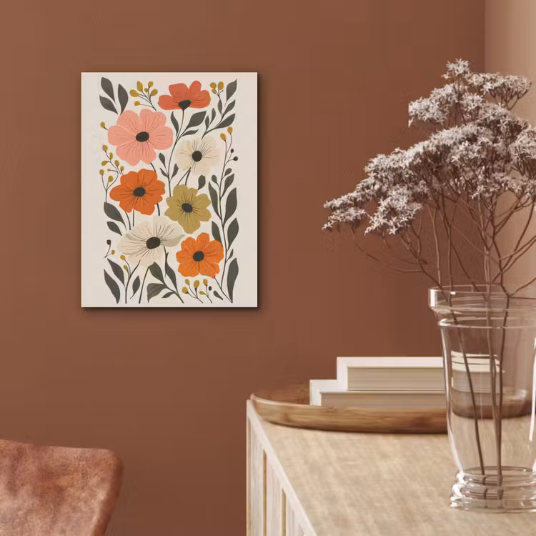 Veldbloemen - Stengels - Blaadjes - Groen PET vilt klein -sfeer4