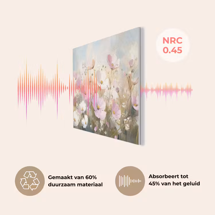 Bloemenveld - Lichte tinten - Geschilderd PET vilt klein -USP_NL