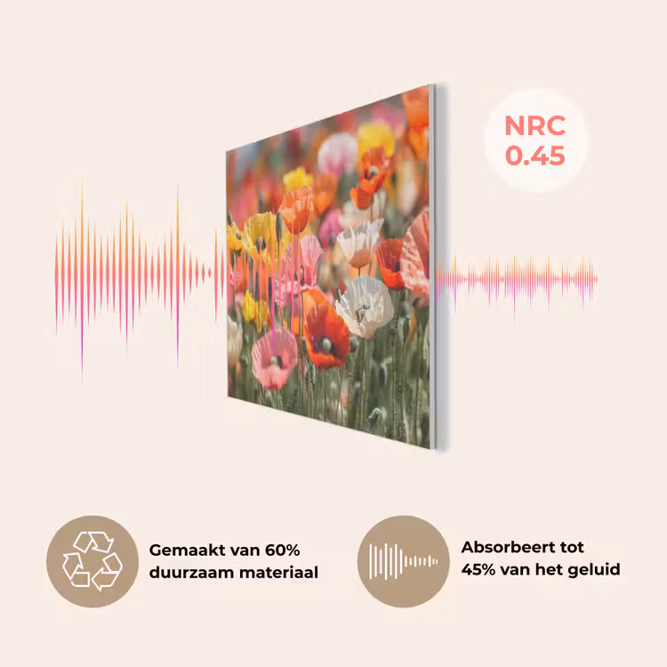 Bloemenveld - Klaprozen - Kleurrijk PET vilt klein -USP_NL