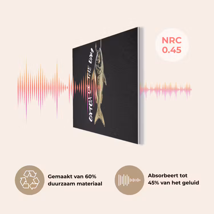 Vis - Zwart - Goud - Tekst PET vilt klein -USP_NL