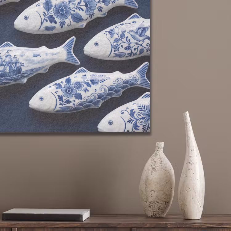 Vissen - Delfts - Blauw - Keramiek PET vilt klein -sfeer6_closeup