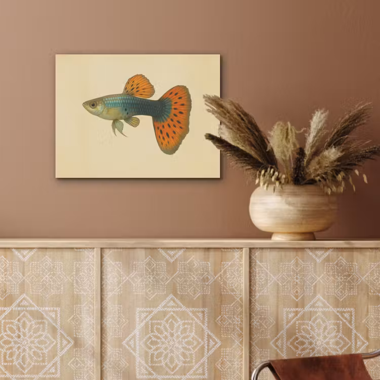 Vis - illustratie - Stippen - Oranje PET vilt klein -sfeer4