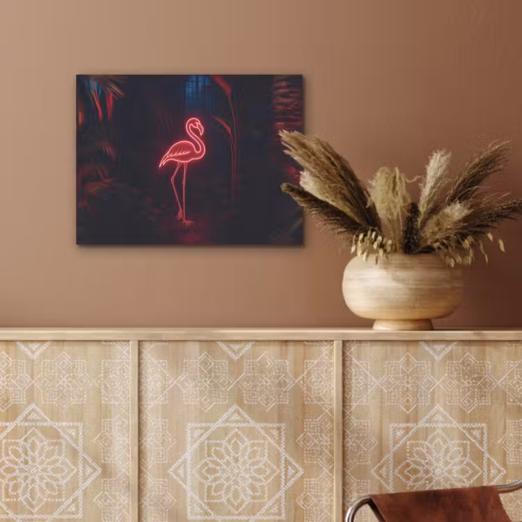 Flamingo - Roze - Neon - Licht PET vilt klein -sfeer4