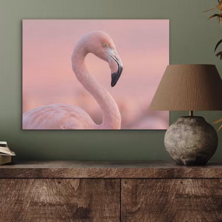 Flamingo - Portret - Roze PET vilt klein -sfeer2