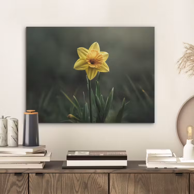 Bloem - Narcis - Gras - Geel PET vilt klein -sfeer1