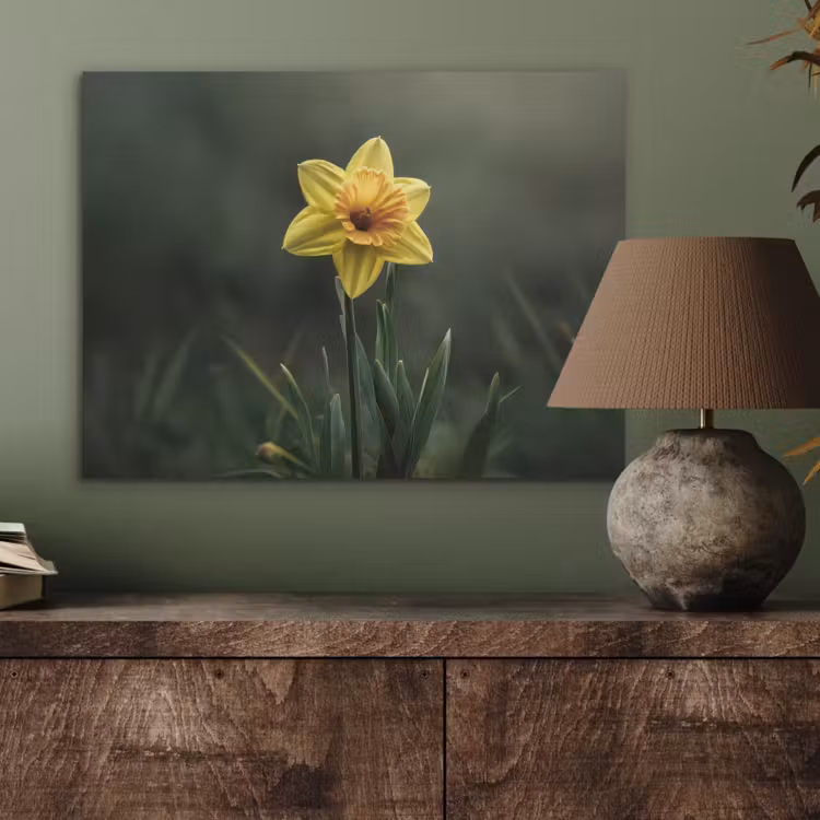 Bloem - Narcis - Gras - Geel PET vilt klein -sfeer2