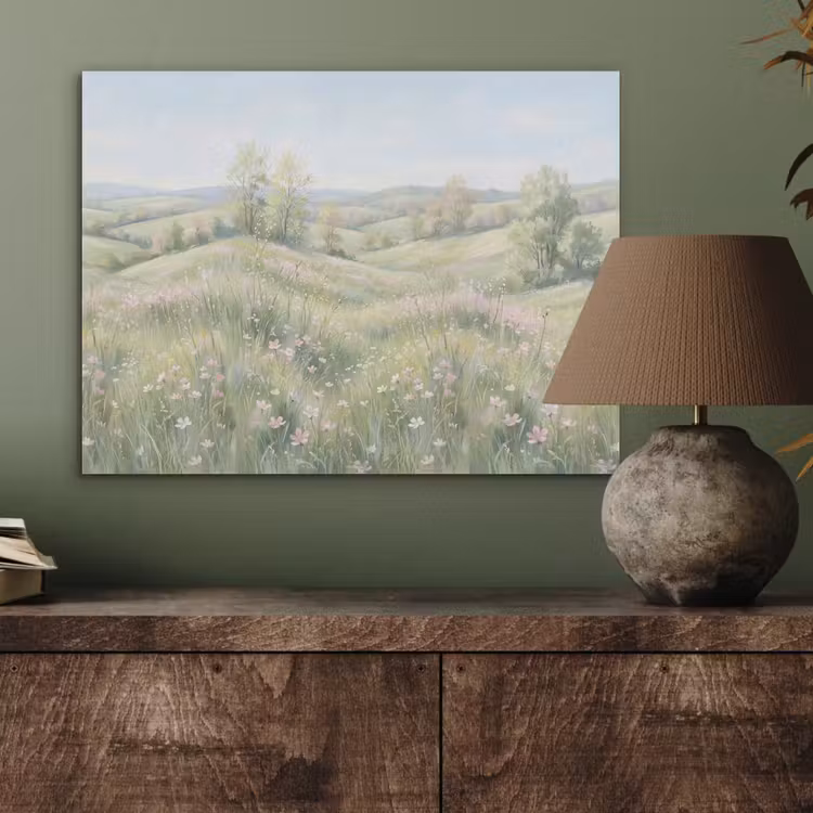 Bloemen veld - Bloemen - Groen PET vilt klein -sfeer2