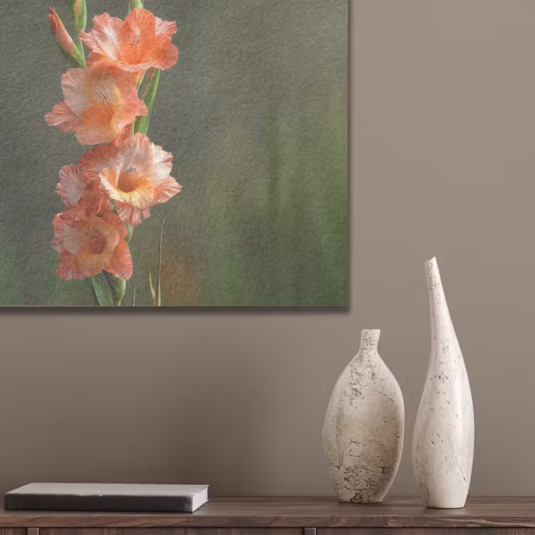Bloem - Gladiolen - Zalmroze PET vilt klein -sfeer6_closeup
