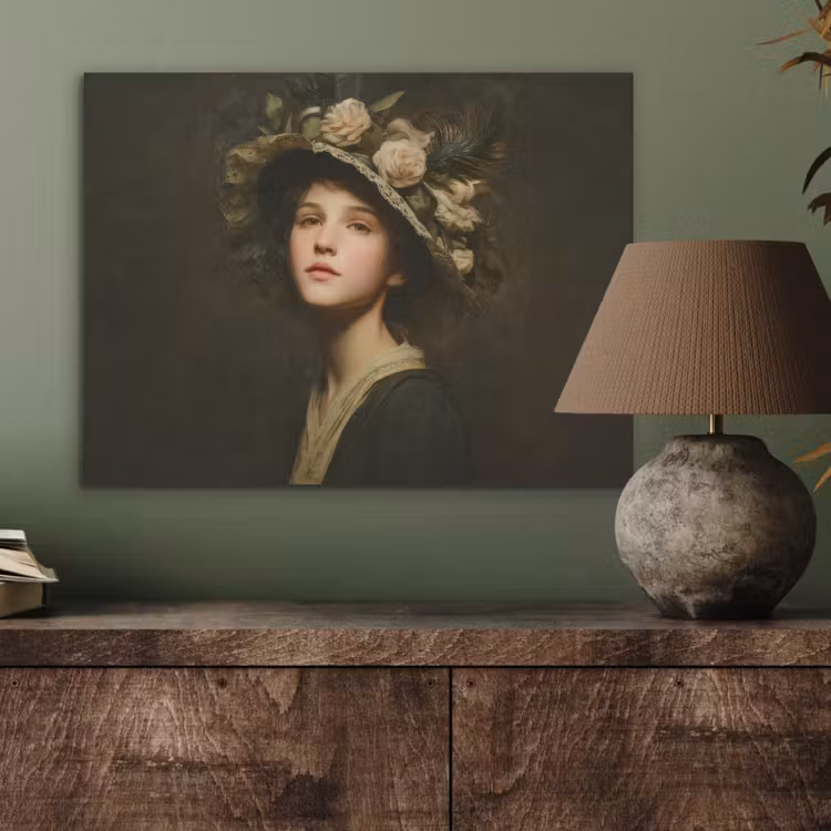 Bloemenhoed - Portret - Vrouw PET vilt klein -sfeer2