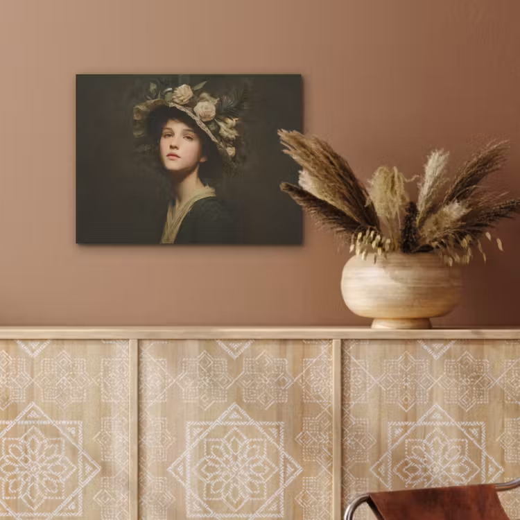 Bloemenhoed - Portret - Vrouw PET vilt klein -sfeer4