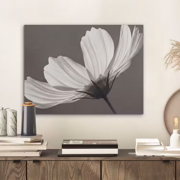 Bloem - Minimalistisch - Zwart - Wit PET vilt klein -sfeer1