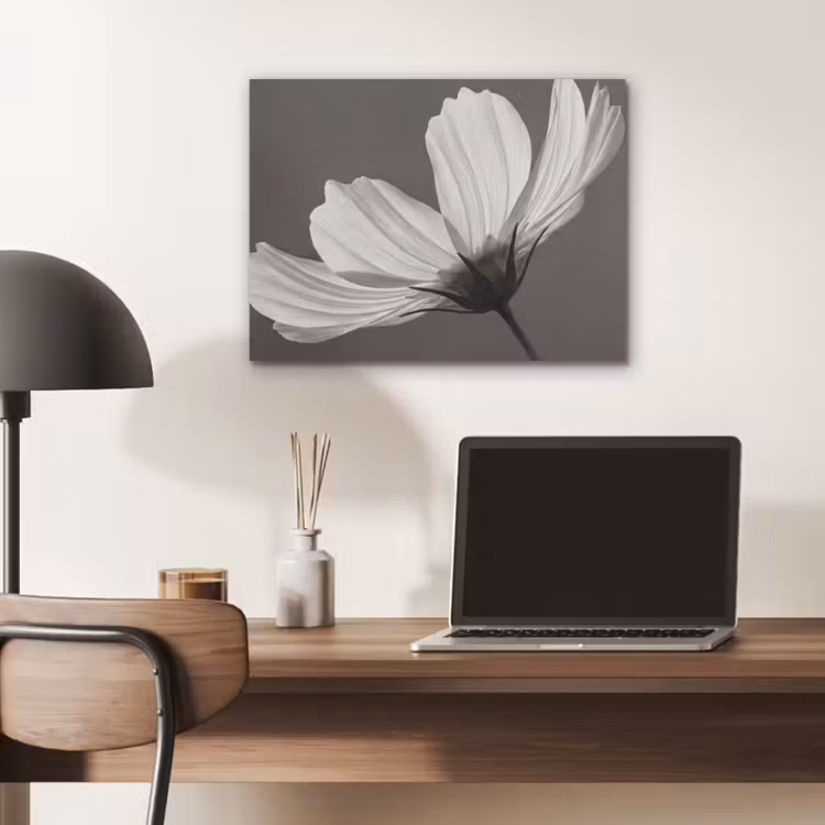 Bloem - Minimalistisch - Zwart - Wit PET vilt klein -sfeer5