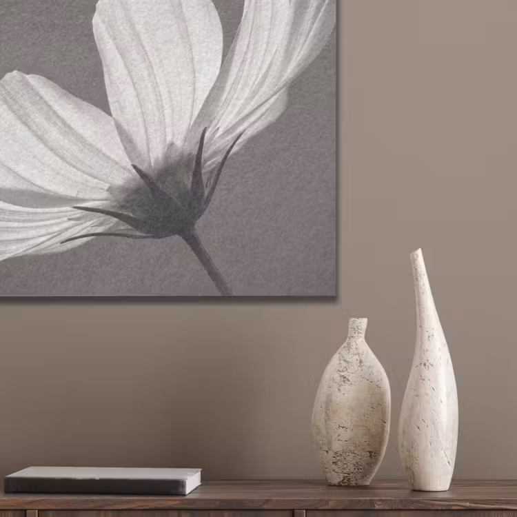 Bloem - Minimalistisch - Zwart - Wit PET vilt klein -sfeer6_closeup