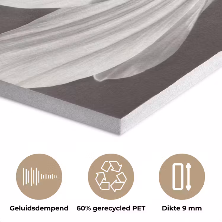 Bloem - Minimalistisch - Zwart - Wit PET vilt klein -closeup_NL