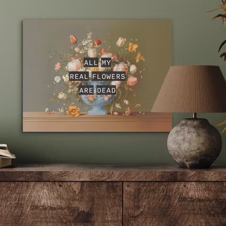 Bloem - Quote - Vintage - Art PET vilt klein -sfeer2