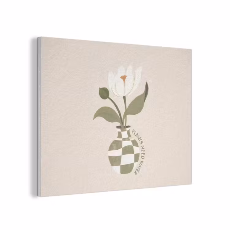 Bloem - Wit - Vaas - Quote PET vilt klein -3d