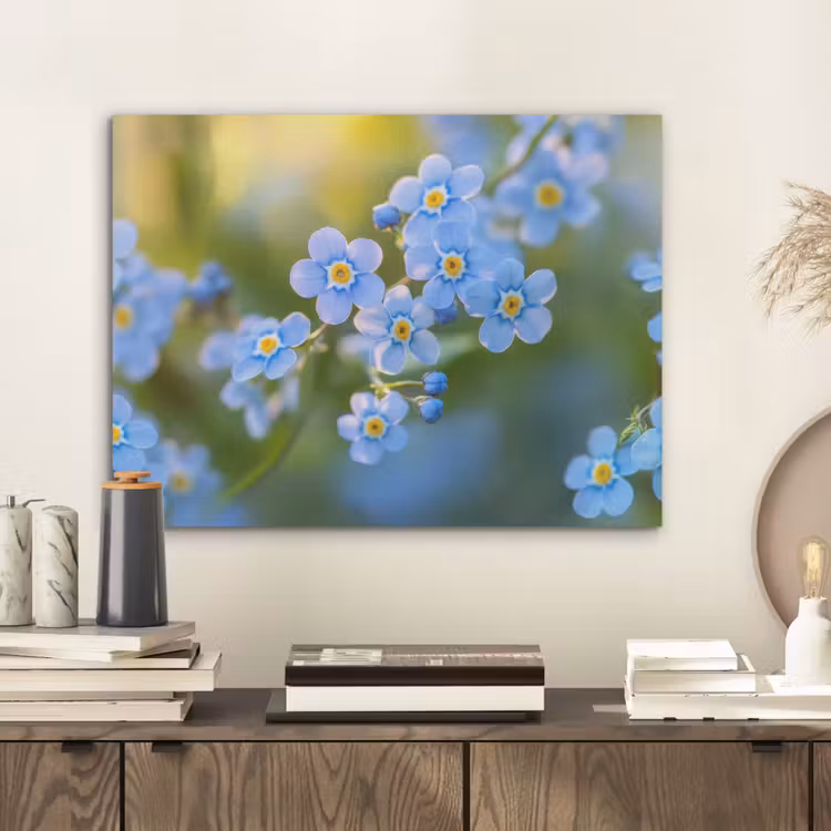Bloemetjes - Blauw - Vergeet mij nietjes PET vilt klein -sfeer1