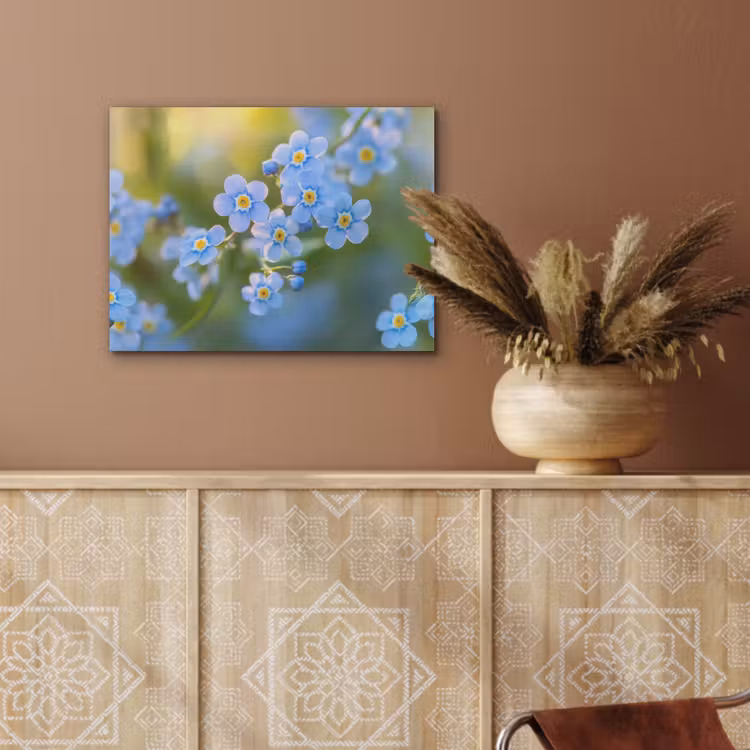 Bloemetjes - Blauw - Vergeet mij nietjes PET vilt klein -sfeer4