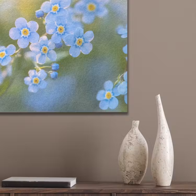 Bloemetjes - Blauw - Vergeet mij nietjes PET vilt klein -sfeer6_closeup