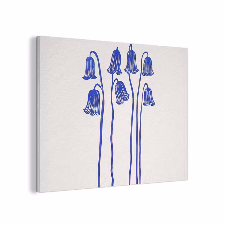 Bloemen - Blauw - Lijnen - Bloemblaadjes PET vilt klein -3d