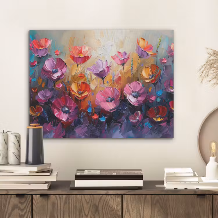 Bloemen - Botanisch - Kunst - Roze - Natuur PET vilt klein -sfeer1
