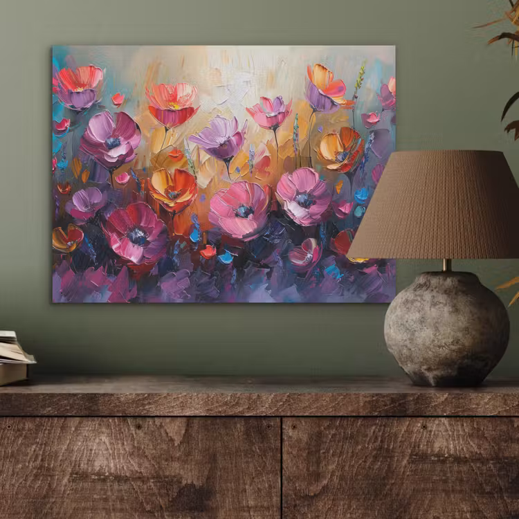 Bloemen - Botanisch - Kunst - Roze - Natuur PET vilt klein -sfeer2