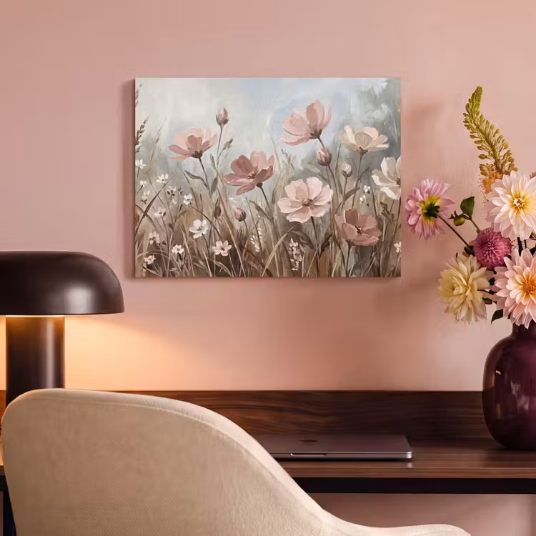 Bloemen - Botanisch - Schilderij - Pastel - Rustiek PET vilt klein -sfeer3