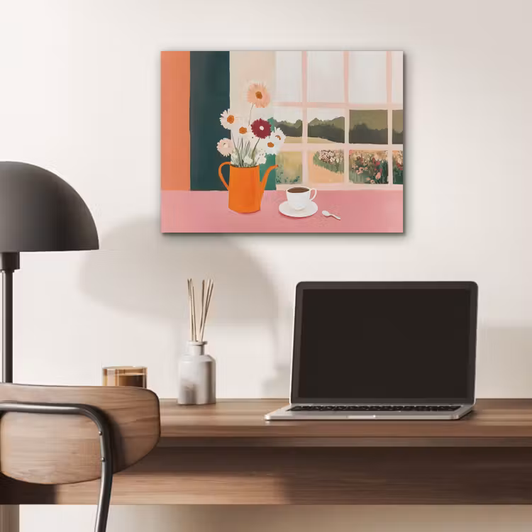 Bloemen - Koffie - Raam PET vilt klein -sfeer5