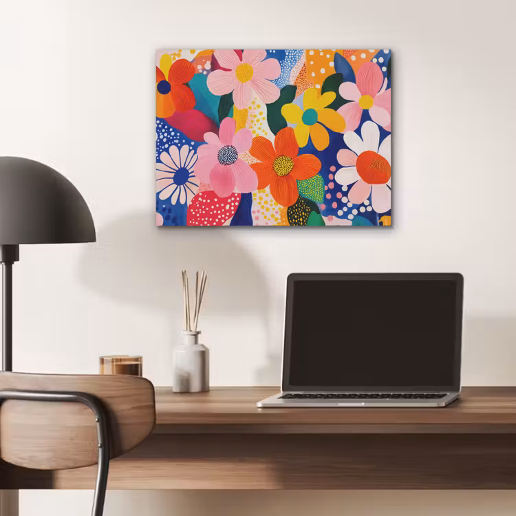 Bloemen - Kleurrijk - Stippen PET vilt klein -sfeer5