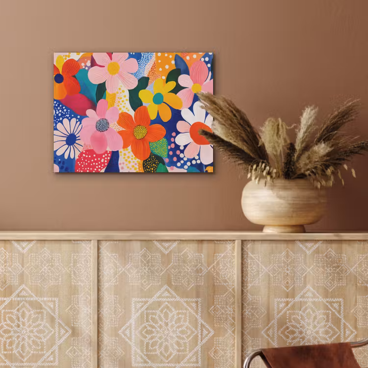 Bloemen - Kleurrijk - Stippen PET vilt klein -sfeer4