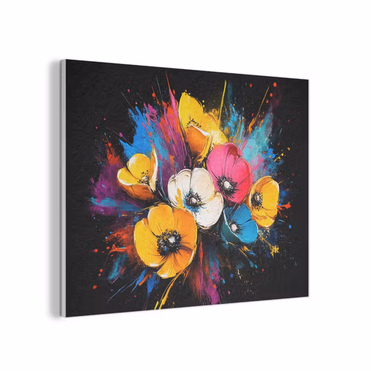 Bloemen - Kleurrijk - Graffiti - Modern - Boeket PET vilt klein -3d
