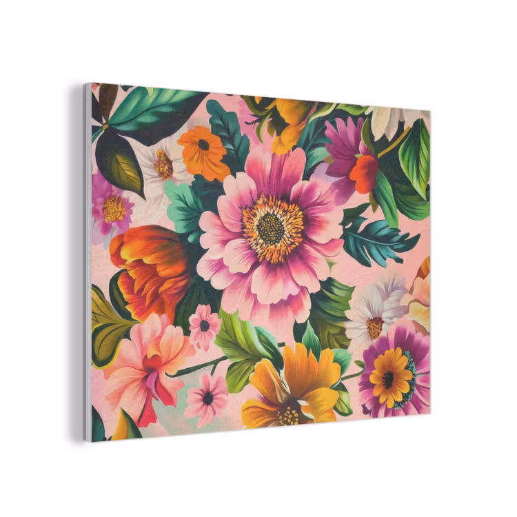Bloemen - Kleurrijk - Roze PET vilt klein -3d