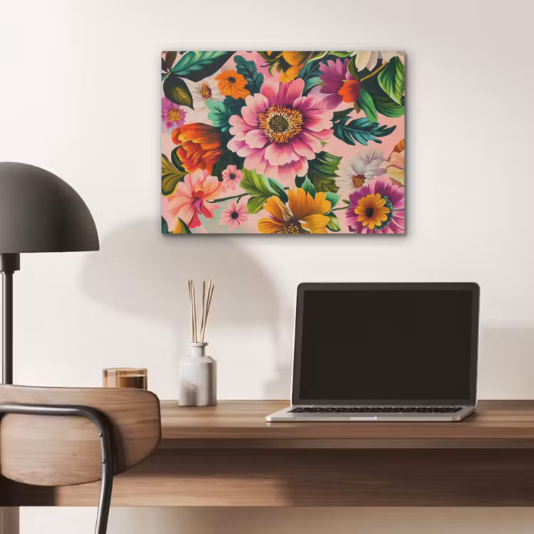 Bloemen - Kleurrijk - Roze PET vilt klein -sfeer5